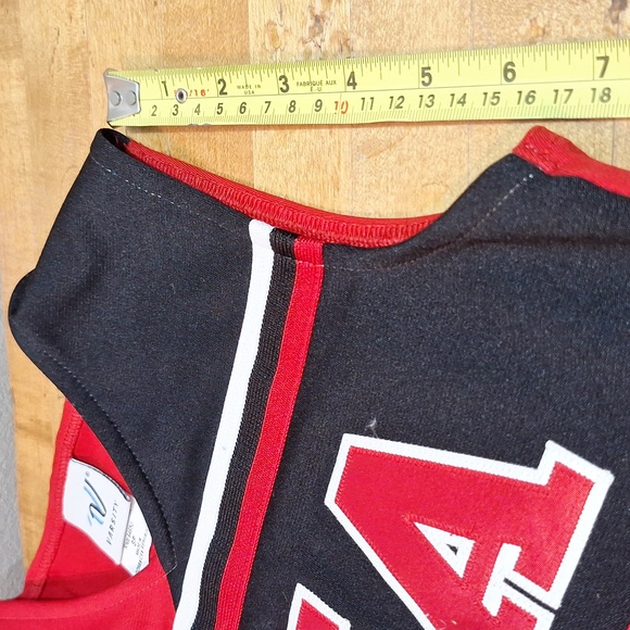 2 Piece Cheer Suit Costume FCA Tina Fey Red Black Youth 2XL OR Womens XS/S - Picture 6 of 11